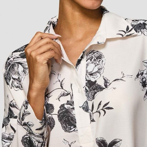 Studio 1886 Floral High Low Shirt - Picture 2 of 8